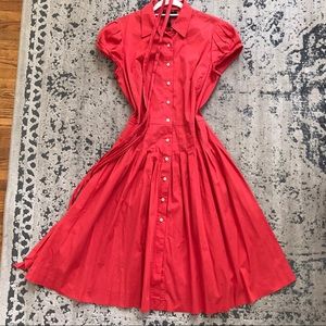 Ralph Lauren Orange Button Down Collar Dress